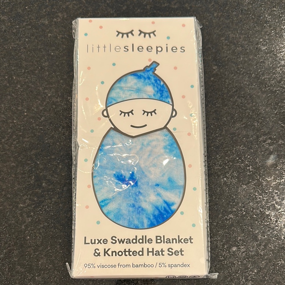 Little Sleepies Milky Way Tie Dye Swaddle and Hat